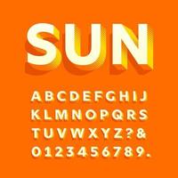 Sonne modernes 3d kühnes Alphabet
