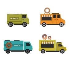 Donut Truck Icons eingestellt vektor