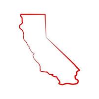 Kalifornien karta illustrerad på vit bakgrund vektor