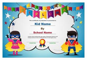 Superhelden Kinder und Girlande Diplom Design
