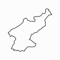 Nordkorea-Karte auf weißem Hintergrund dargestellt vektor