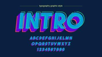 blau fett 3d Großbuchstaben Typografie vektor