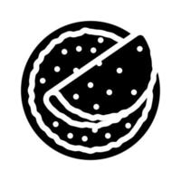 Pfannkuchen Dessert Glyphe Symbol Vektor Illustration