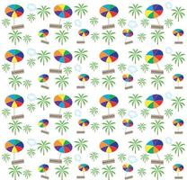 Palmen, Regenschirme nahtloses Muster. Vektor-Illustration. vektor