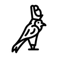 Vogel Ägypten Symbol Leitung Vektor Illustration