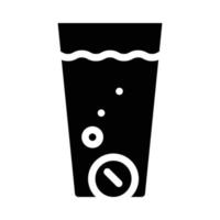 Glyph-Symbol-Vektorillustration für Wasserglas-Filtrationstabletten vektor