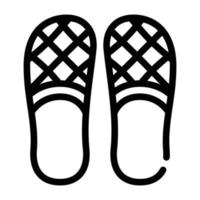 Hausschuhe Schuhe Symbol Leitung Vektor Illustration Zeichen