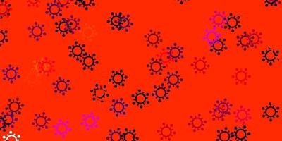 ljusrosa, röd vektor bakgrund med virussymboler.