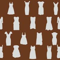 uppsättning klänningar siluett iseamless mönster. vektor illustration