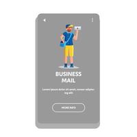 Business Mail Brief geliefert Postbote Vektor-Illustration