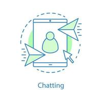 Chat-Konzept-Symbol. online-kommunikationsidee dünne linie illustration. soziale Netzwerke. Vektor isoliert Umrisszeichnung