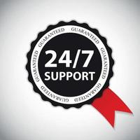 Vektor 24-7 Support-Zeichen, Etikettenvorlage