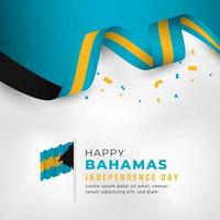 glad bahamas självständighetsdag 10 juli firande vektor designillustration. mall för affisch, banner, reklam, gratulationskort eller print designelement