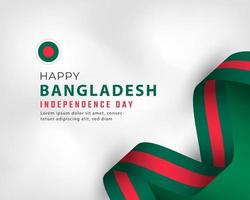 glücklicher unabhängigkeitstag bangladeschs 26. märz feiervektordesignillustration. vorlage für poster, banner, werbung, grußkarte oder druckgestaltungselement vektor