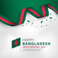 glücklicher unabhängigkeitstag bangladeschs 26. märz feiervektordesignillustration. vorlage für poster, banner, werbung, grußkarte oder druckgestaltungselement vektor