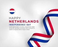 glücklicher niederländischer unabhängigkeitstag am 26. juli feiervektordesignillustration. vorlage für poster, banner, werbung, grußkarte oder druckgestaltungselement vektor