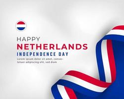 glücklicher niederländischer unabhängigkeitstag am 26. juli feiervektordesignillustration. vorlage für poster, banner, werbung, grußkarte oder druckgestaltungselement vektor