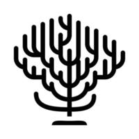 Sea Coral Zweig Glyphe Symbol Vektor Illustration