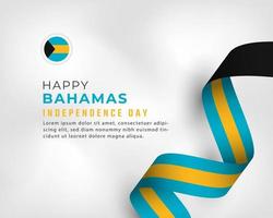 glad bahamas självständighetsdag 10 juli firande vektor designillustration. mall för affisch, banner, reklam, gratulationskort eller print designelement