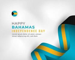 glad bahamas självständighetsdag 10 juli firande vektor designillustration. mall för affisch, banner, reklam, gratulationskort eller print designelement