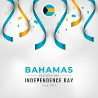 glad bahamas självständighetsdag 10 juli firande vektor designillustration. mall för affisch, banner, reklam, gratulationskort eller print designelement