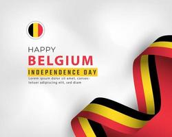 glad Belgiens självständighetsdag 21 juli firande vektor designillustration. mall för affisch, banner, reklam, gratulationskort eller print designelement