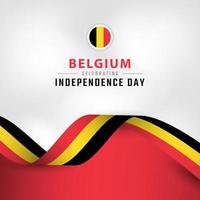 glücklicher belgischer unabhängigkeitstag am 21. juli feiervektordesignillustration. vorlage für poster, banner, werbung, grußkarte oder druckgestaltungselement vektor