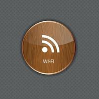 Wi-Fi-Holz-Anwendungssymbole vektor