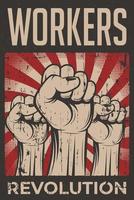 Retro-rustikales Plakat der Arbeiterrevolution vektor