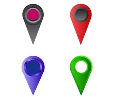 uppsättning GPS-flerfärgsplatsikoner vektor