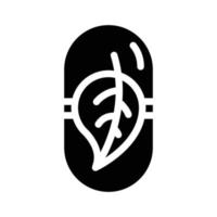 Kräutermedizin Pille Glyphe Symbol Vektor Illustration