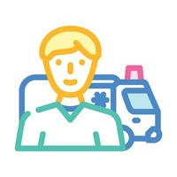 krankenwagen medizinische arbeiter farbe symbol vektor illustration