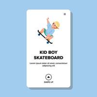 Kinderjunge, der Skateboard im extremen Parkvektor reitet vektor