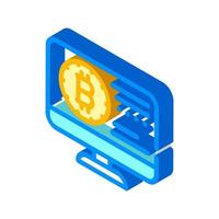 bitcoin elektronische währung isometrische symbolvektorillustration vektor