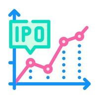 ipo Börsengang Infografik Farbsymbol Vektor Illustration