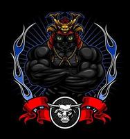 bodybuilding samurai katt och ... vektor