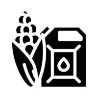 Biokraftstoffe natürliche Glyphen-Symbol-Vektor-Illustration vektor
