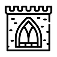 fönster av antika slottet linje ikon vektorillustration vektor