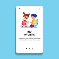 kid hygien flicka ge toalettpapper pojke vektor