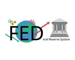 federal reserve system eller fed som är centralbanken vektor