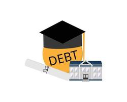 Studentendarlehen sind Gelder, die Ihnen von einer Bank oder einem anderen Finanzinstitut geliehen werden, um Ihre Ausbildung zu finanzieren vektor