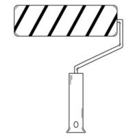 handgezeichneter Farbroller. Werkzeug zum Lackieren von Oberflächen bei Reparaturen. Doodle-Stil. skizzieren. Vektor-Illustration vektor