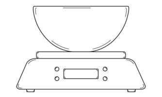 handgezeichnete Küchenwaage. Werkzeug zum Messen des Gewichts von Zutaten beim Kochen. Doodle-Stil. skizzieren. Vektor-Illustration vektor