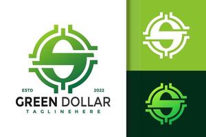 brev s grön dollar modern logotyp design vektor mall