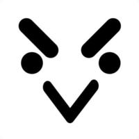 Wütendes Vogelgesicht-Symbol vektor