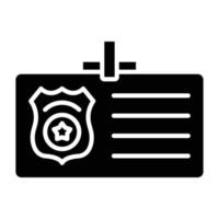 Polizei-ID-Karten-Icon-Stil vektor