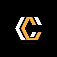 Buchstabe Branding cc Hexagon kreatives Logo vektor
