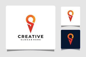 karta pin plats logotyp mall med visitkort design inspiration vektor