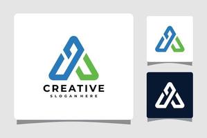 abstrakt brev en logotyp mall med visitkort design inspiration vektor