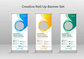 business roll up banner, standee business banner mall vektor